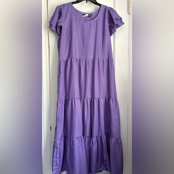 ESY Studio Elegant Purple Tiered Maxi Dress, Size: Missy - Picture 2 of 9